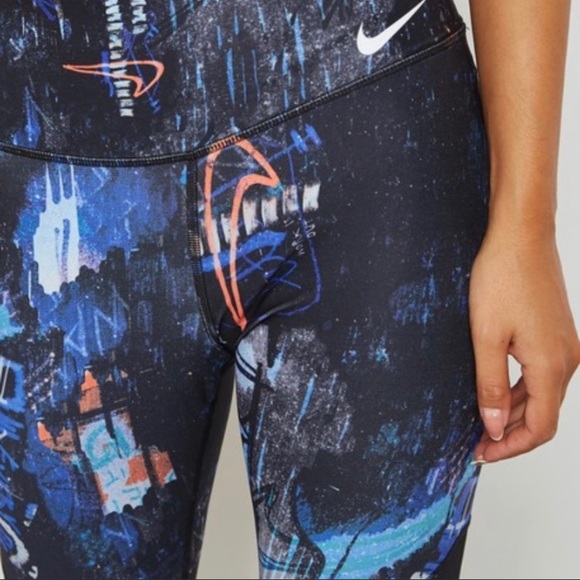 Nike Dri-Fit power victory print mesh tights leggings Medium - Picture 3 of 10